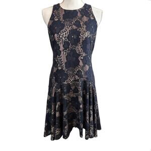 Eliza J Navy Blue Sleeveless Lace Dress Size 2